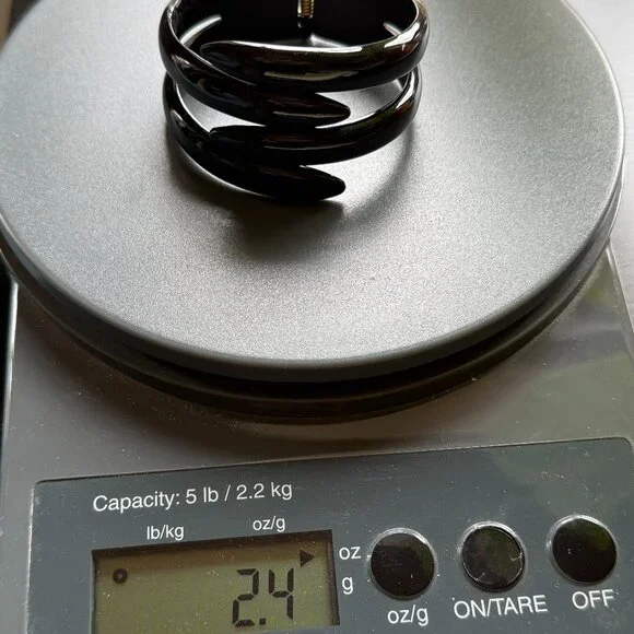 Vintage Architectural Black Metal Hinged Cuff Bracelet - Picture 17 of 17